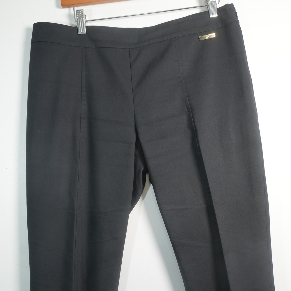 Tory Burch Dress Pants Womens 10 Black Side Zip Slim Tapered Office Professional - Picture 2 of 11